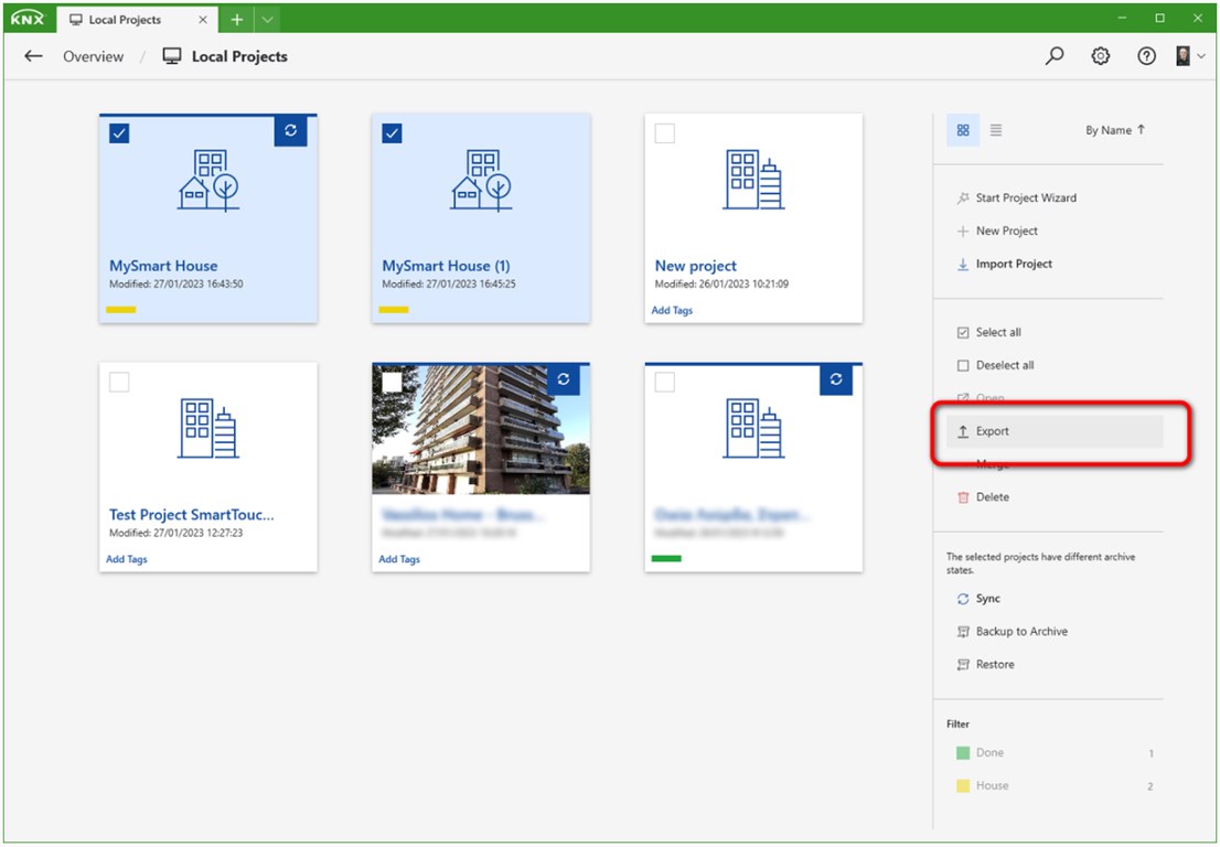ProjectListLocalExport